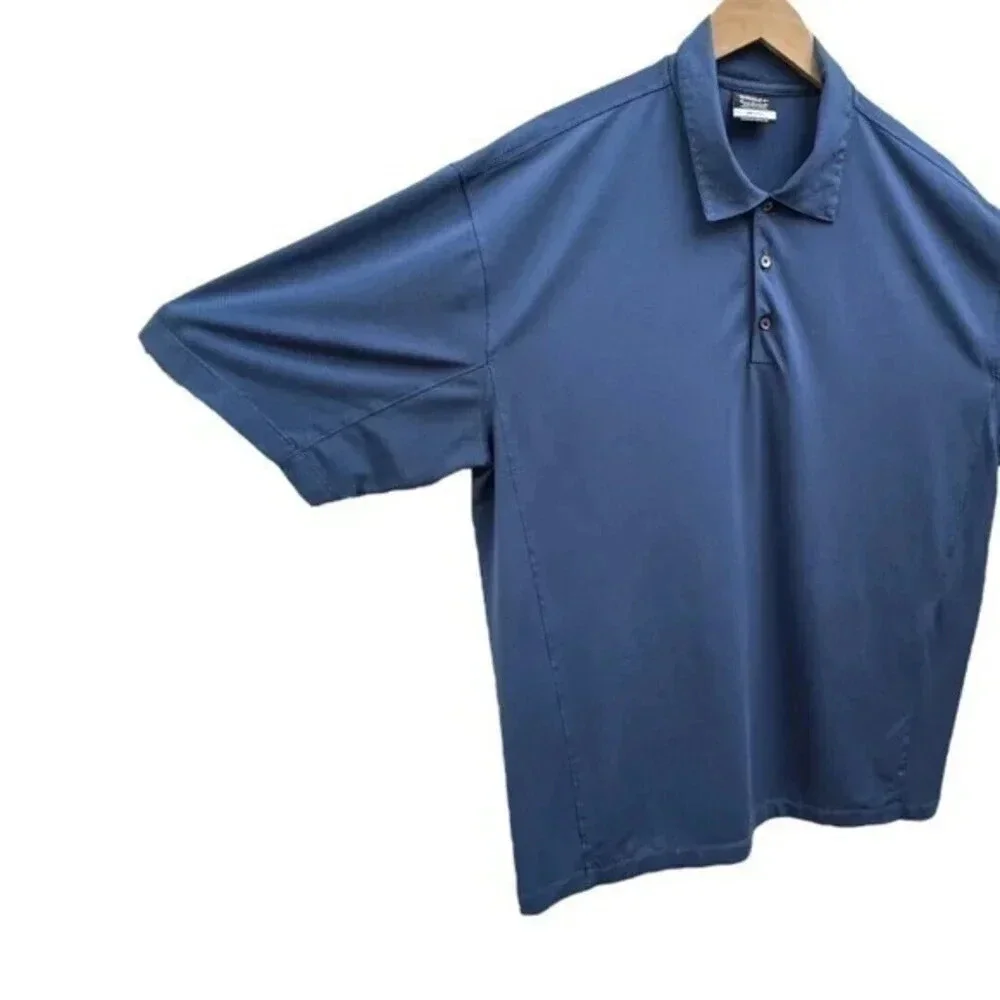 Nike Golf DryFit Polo Shirt Mens‎ XL Blue Textured Short Sleeve​​